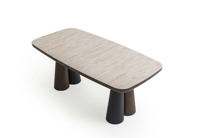 Masa extensibila din HPL, MDF si medal, Afrodit, L206xl103xH78cm - imagine 5