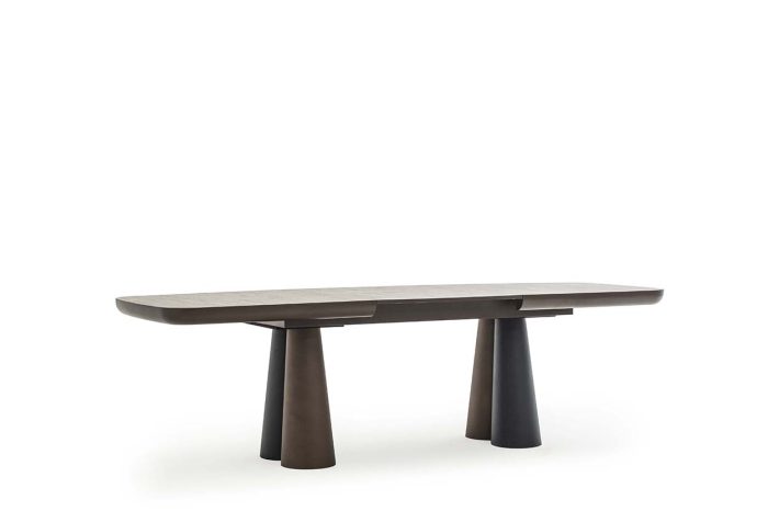 Masa extensibila din HPL, MDF si medal, Afrodit, L206xl103xH78cm - imagine 3
