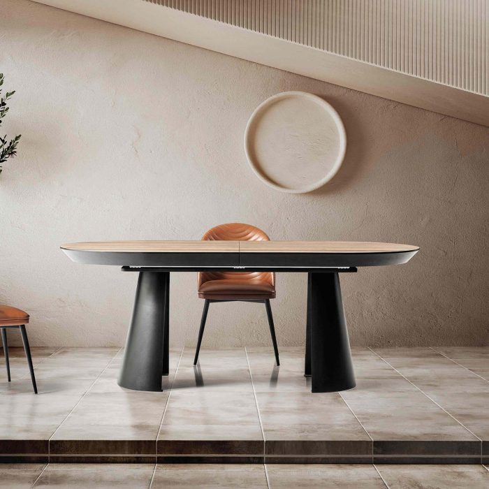 Masa extensibila din HPL, MDF si metal, Koala, L206xl103xH78cm