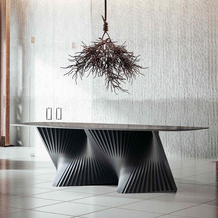 Masa din HPL, MDF și metal, Boss, L260xl120xH78 cm